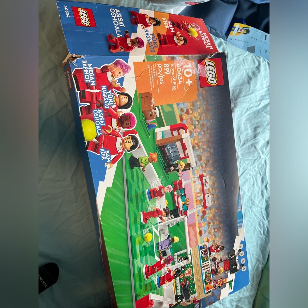 Built icons of play Lego set with mini figures
